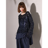COCOBELLA璀璨星光亮片微透视针织衫秋轻奢风套头罩衫MZ7038 商品缩略图3