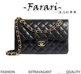 香奶奶 CF小号黑金黑银 23cm  正品皮 羊皮