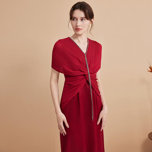 EITIE爱特爱秋季新款洋气气质高腰显瘦礼服连衣裙7577212 商品图5