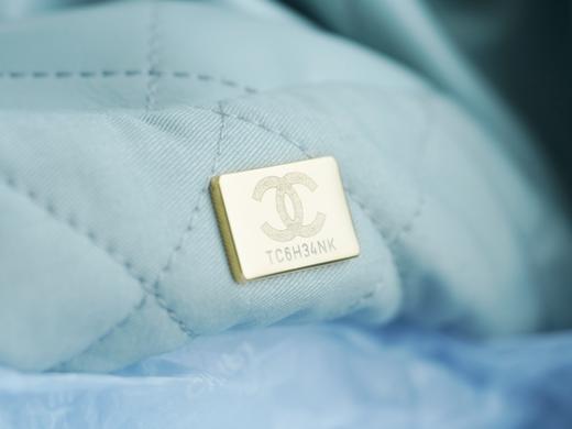 香奶奶 23C 22手袋 正品尾皮 雾霾蓝 中号 垃圾袋 商品图8