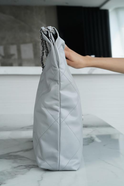 香奶奶  春夏新款  手袋 灰色银扣 中号 垃圾袋 商品图4