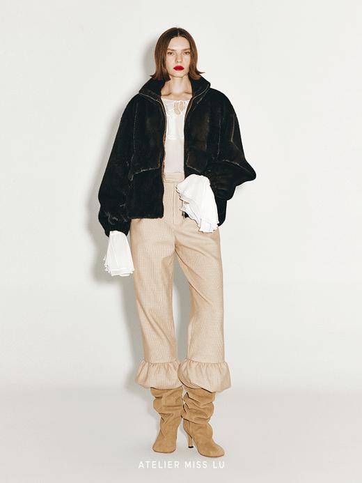 【绒绒雪猫】花苞下摆直筒羊毛灯芯绒长裤 商品图0