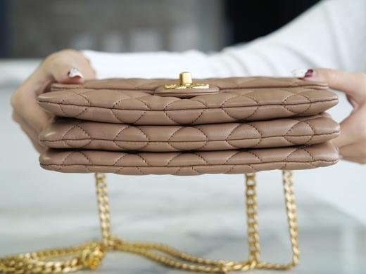 香奶奶  新款调节扣口盖包 奶茶杏 小号 商品图6