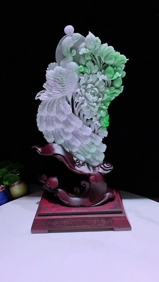 620264翡翠摆件【锦上添花 国色天香】 商品图4