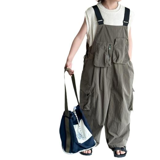 奶酪与喵韩版2024新款春夏男童工装背带裤中小童宽松吊带裤子潮 商品图1