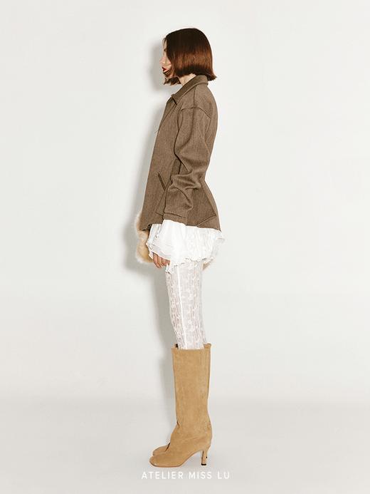 【棉花云】绵羊毛肌理微透花苞短裤 商品图1