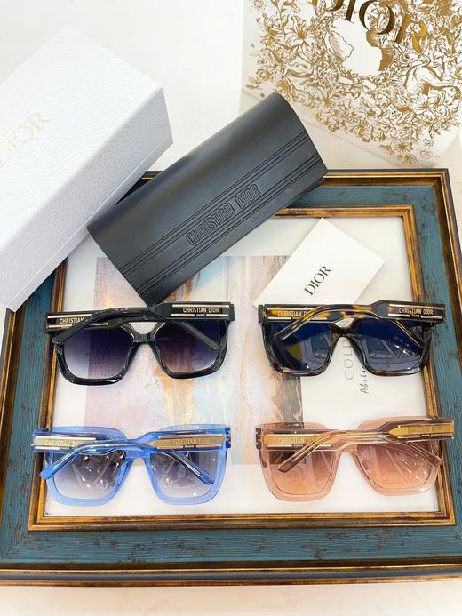 D家 墨镜（顶板镜片，可配度数） Diorsinature S10F 尺码:55口17-135 字母镜腿 CD高品质板材方形时尚太阳镜 商品图7