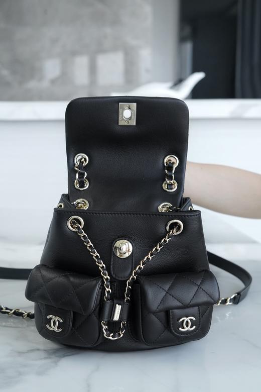 香奶奶 23A新款 Duma双肩包 光面牛皮 小号黑色 商品图6