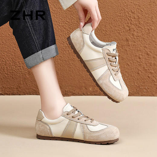 ZHR则则德训鞋女2024春秋新款平底复古运动休闲鞋软底平底鞋 商品图9
