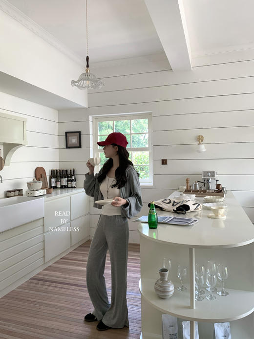 Read Nameless /灰色品牌螺纹舒适套装 商品图5