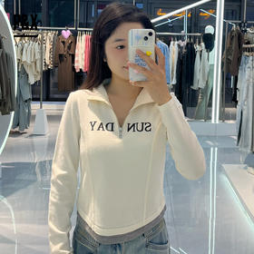 P&X设计师女装舒适女士时尚户外运动秋季短款T恤 824302178 杏色