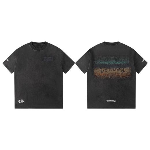 CH克家彩色梵文烫钻水洗做旧复古圆领短袖！ 商品图0