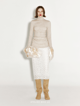 【天空之境】绵羊毛肌理微透半裙