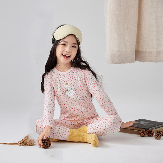 雀说 儿童A类精梳棉秋衣秋裤套装打底睡衣棉毛衫 商品图4