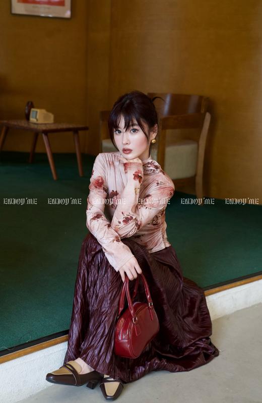 【门店同款】ENJOY秋季时光回廊浪漫玫瑰飘带上衣 159393441 商品图3