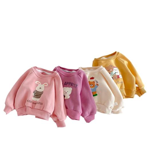 【韩国卡通小熊儿童加厚卫衣】 0-5岁冬季童装女童加厚打底衫潮 商品图4