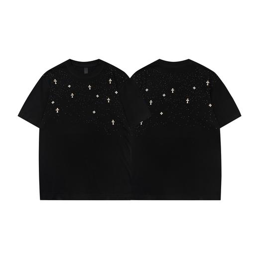 CH克家满天星十字架烫钻水洗做旧复古圆领短袖！ 【男女同款 官网热门爆款｜网红明星同款】 商品图0