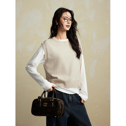 棉仓357699002-羊毛混纺叠穿马甲 商品图1