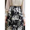 剩S/M/L/XL 米思阳2026春季新款设计感黑白撞色印花半身裙减龄百搭裙子女3800 商品缩略图4