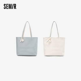 森马包包托特包女新款大容量单肩包简约通勤手提包撞色双面包