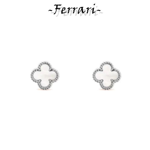 梵克**宝  四叶草mini耳钉 18k白贝 商品图0