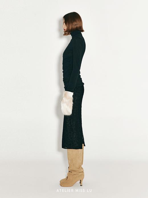 【夜色之境】绵羊毛肌理微透半裙 商品图1