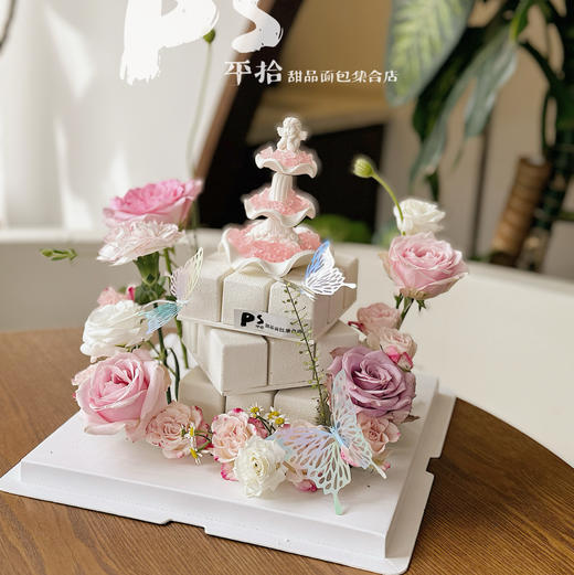 许愿池魔方蛋糕（花材不固定同色系搭配） 商品图2