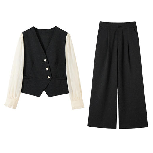 2024年秋季新款修身显瘦今年流行时尚百搭短款两件套HANYUSHEQ3 商品图4