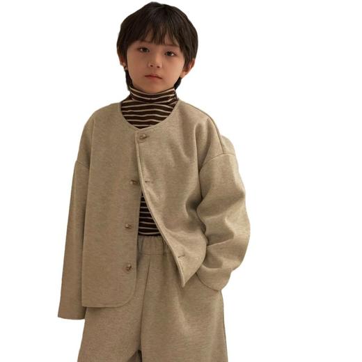 奶酪与喵高级感呢子两件套男童2024秋季韩版新款毛呢套装中大童 商品图1