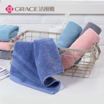 洁丽雅（Grace）A类纯棉抗菌防螨方巾4条装 柔软舒适吸水儿童小毛巾长绒棉擦汗巾 商品图4