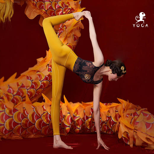 【现货秒发】壁虎瑜伽【云感裤-姜黄】超高弹纯色瑜伽裤 商品图1