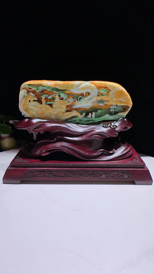 620265翡翠摆件【龙凤呈祥 神龙护主】 商品图4