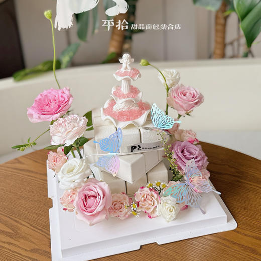 许愿池魔方蛋糕（花材不固定同色系搭配） 商品图0