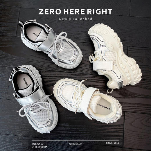 ZHR则则厚底老爹鞋女2024新款榴莲底增高运动休闲鞋百搭小白鞋女 商品图2