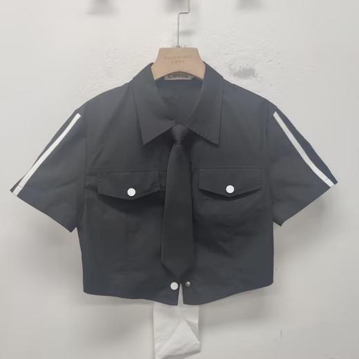 1-23GD翻领小设计短袖衬衫40619（黑） 夏季 142230030321 商品图3