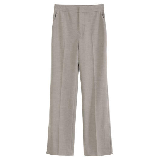 玳莎老钱风直筒西装裤女经典秋季新款简约通勤脚口开衩长裤  EC36306 商品图4