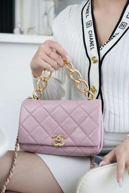 香奶奶22A  高级手工坊 粗链条口盖包 黑色 商品图4