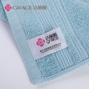 洁丽雅（Grace）A类纯棉抗菌防螨方巾4条装 柔软舒适吸水儿童小毛巾长绒棉擦汗巾 商品图2