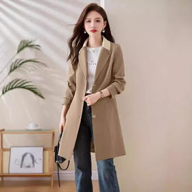 雀说 秋季新款女装韩版修身单排扣大衣中长款风衣外套女4ZF-LX528