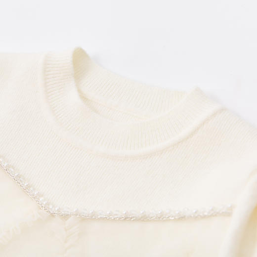 笛莎Deesha 童装女童连衣裙2024冬季新款儿童毛织网纱拼接裙 商品图2