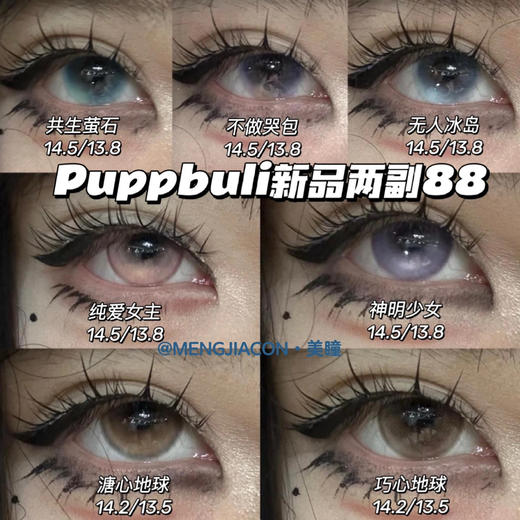 Puppbuli半年抛 神明少女/无人冰岛/纯爱女主/ 溏心地球/ 巧心地球等美瞳 商品图0