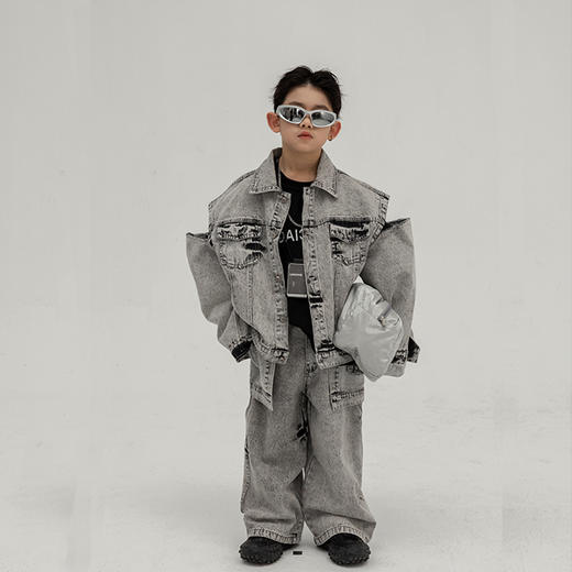 【男童洋气休闲牛仔外套】2024春款儿童上衣男孩中童牛仔服 商品图0