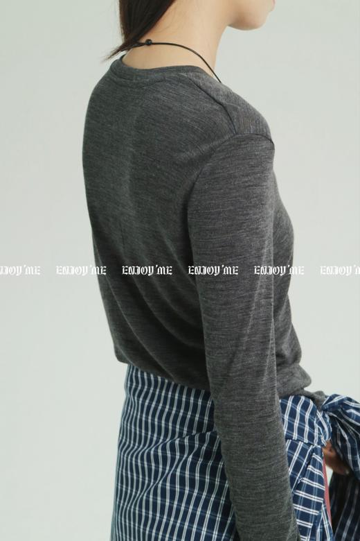 【门店同款】ENJOY秋季less is more极简刺绣字母小衫 159195567 商品图11