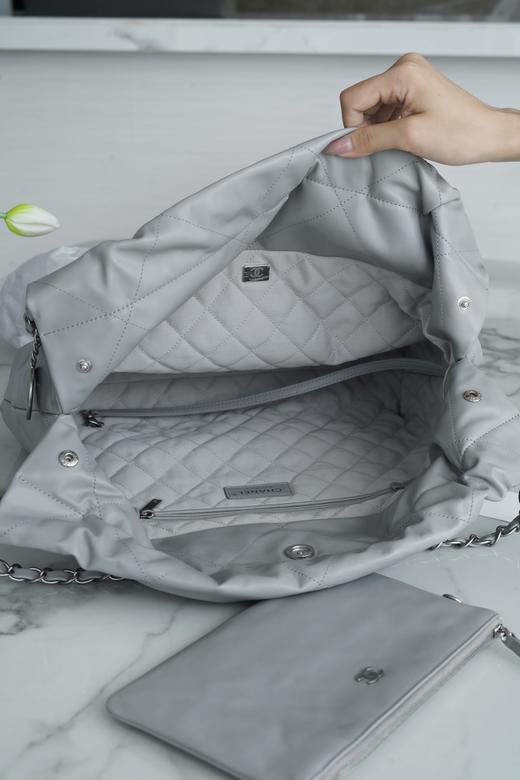 香奶奶  春夏新款  手袋 灰色银扣 中号 垃圾袋 商品图7