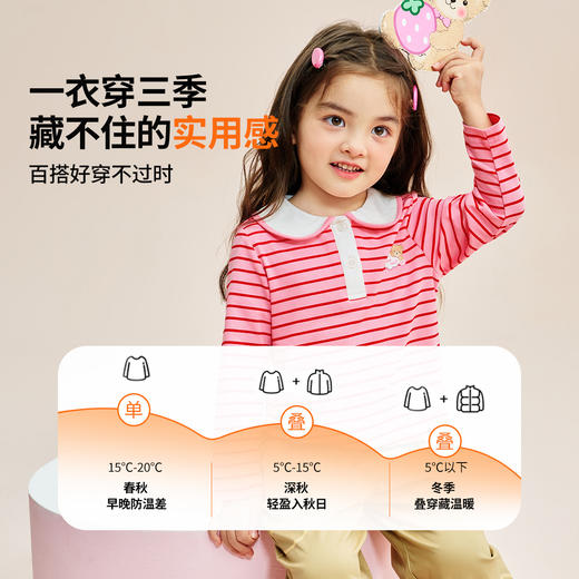 【90-140】【精典泰迪】女童春秋长袖T恤条纹POLO衫 商品图9