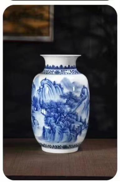 玲珑瓷山水瓶 商品图0