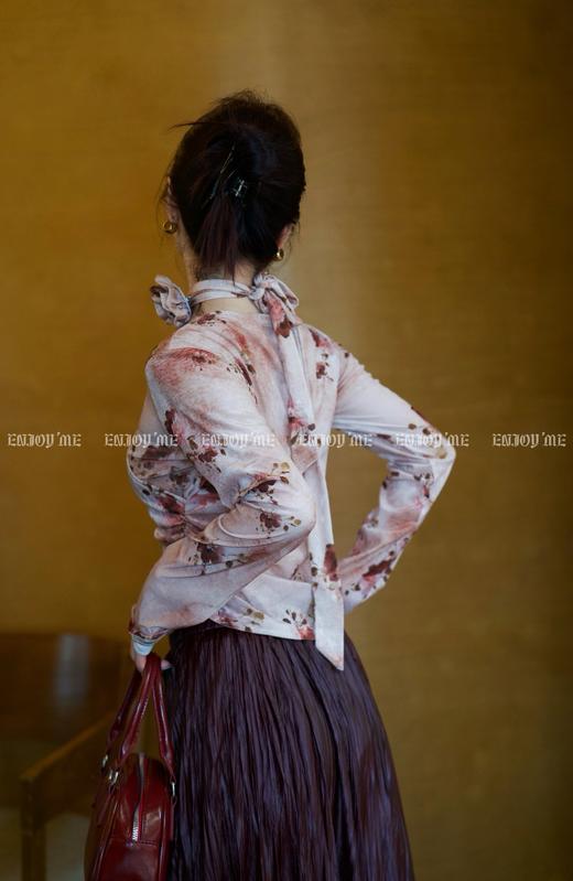 【门店同款】ENJOY秋季时光回廊浪漫玫瑰飘带上衣 159393441 商品图7