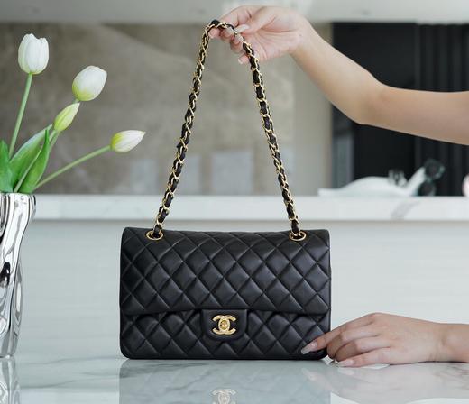 香奶奶「Classic Flap」经典口盖包 黑羊金中号25C 商品图8