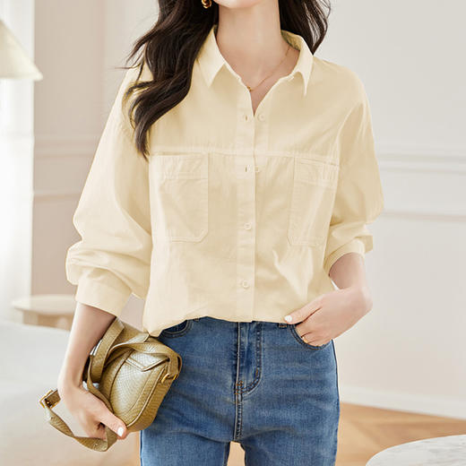 馥迦复古通勤气质纯棉衬衫 商品图3