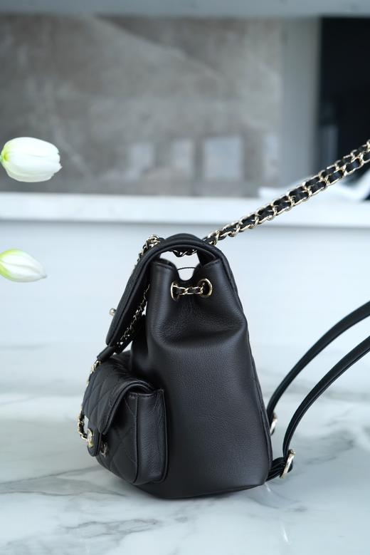 香奶奶 23A新款 Duma双肩包 光面牛皮 大号黑色 商品图6